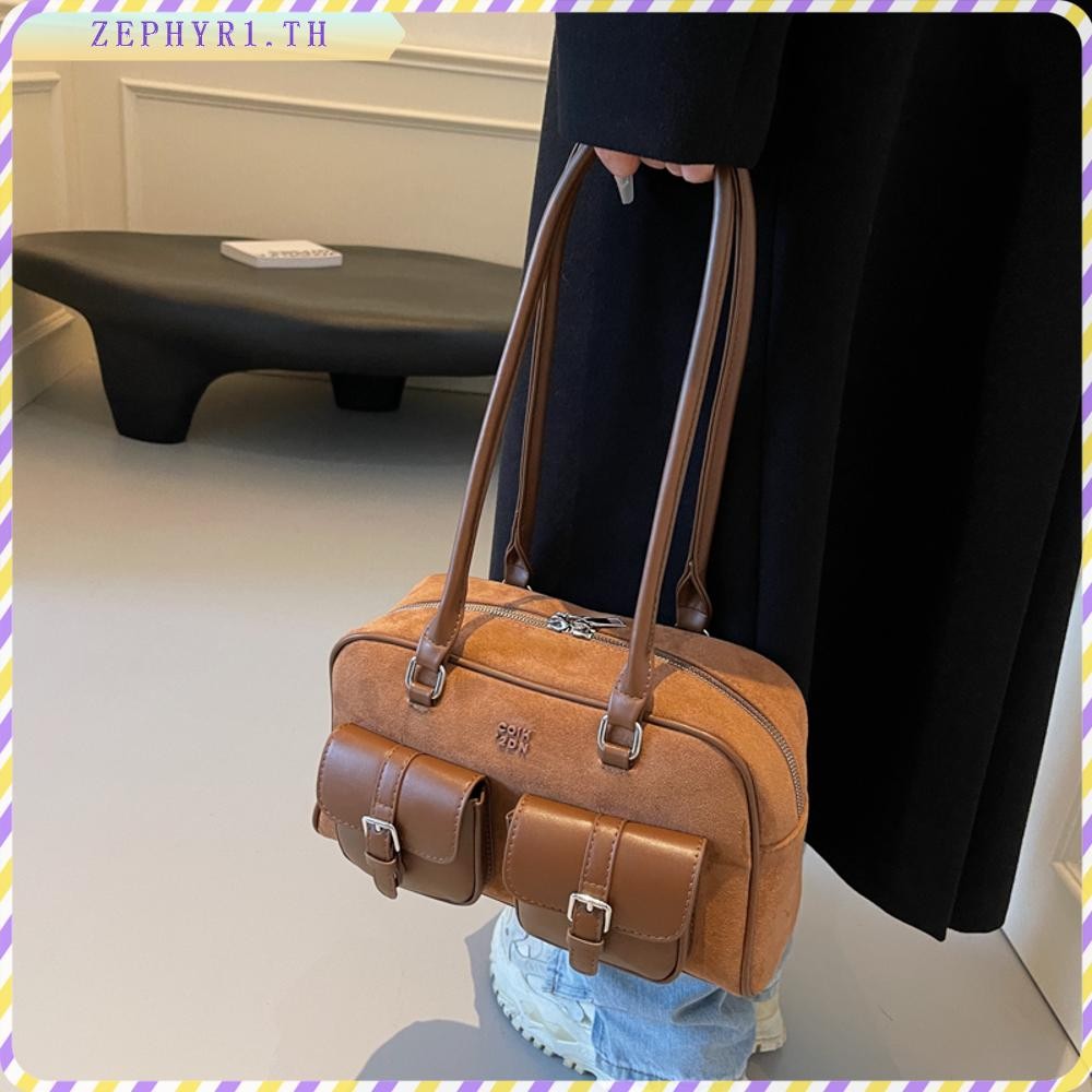 [zephyr1.th] กระเป๋าสะพายวินเทจผู้หญิงหลายกระเป๋า Slouchy Tote Bag กระเป๋าทํางานท่องเที่ยวหญิง