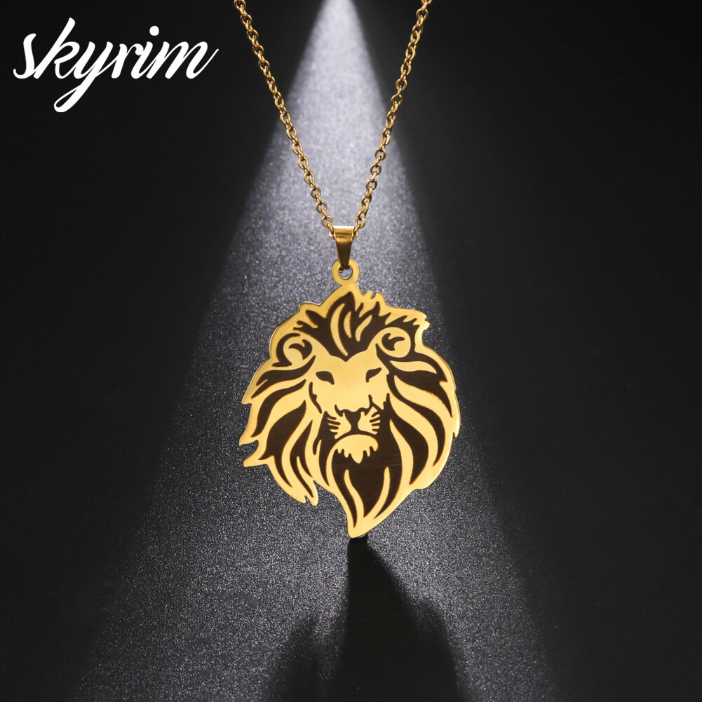 Skyrim สร้อยคอผู้หญิงผู้ชาย Mighty Lion Avatar จี้เครื่องประดับแฟชั่น