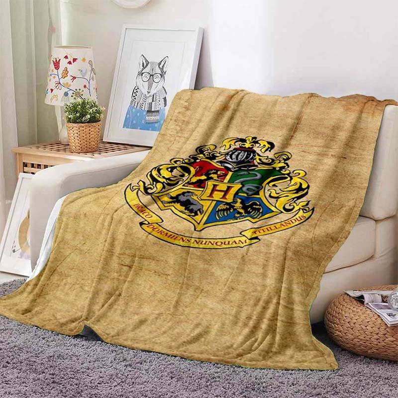 ผ้าห่มแฮร์รี่พอตเตอร์นุ่มและอบอุ่นสี่ฤดูกาลตกแต่งผ้าห่มขนสัตว์โซฟาห้องนอนห้องนั่งเล่น - รูปที่ 6