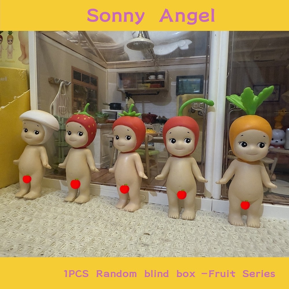 1pcs Sonny Angel Hippers Fruits Series ยืนขึ้นสตรอเบอร์รี่โซลสําหรับรถยนต์คอมพิวเตอร์ตกแต่งสุ่มผลไม้รูปร่าง