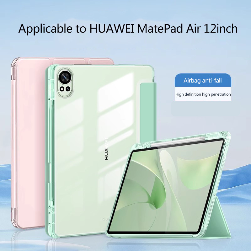 กรณีใหม่สําหรับ Huawei MatePad Pro 12.2 2024 12 X Air 2024 12 SE 11 Air 11.5 S Pro11 T10S T10 SE 10.1 10.4 11 11.5 PaperMatte ซิลิโคนใส TPU ปกหลังพร้อมช่องเสียบปากกา
