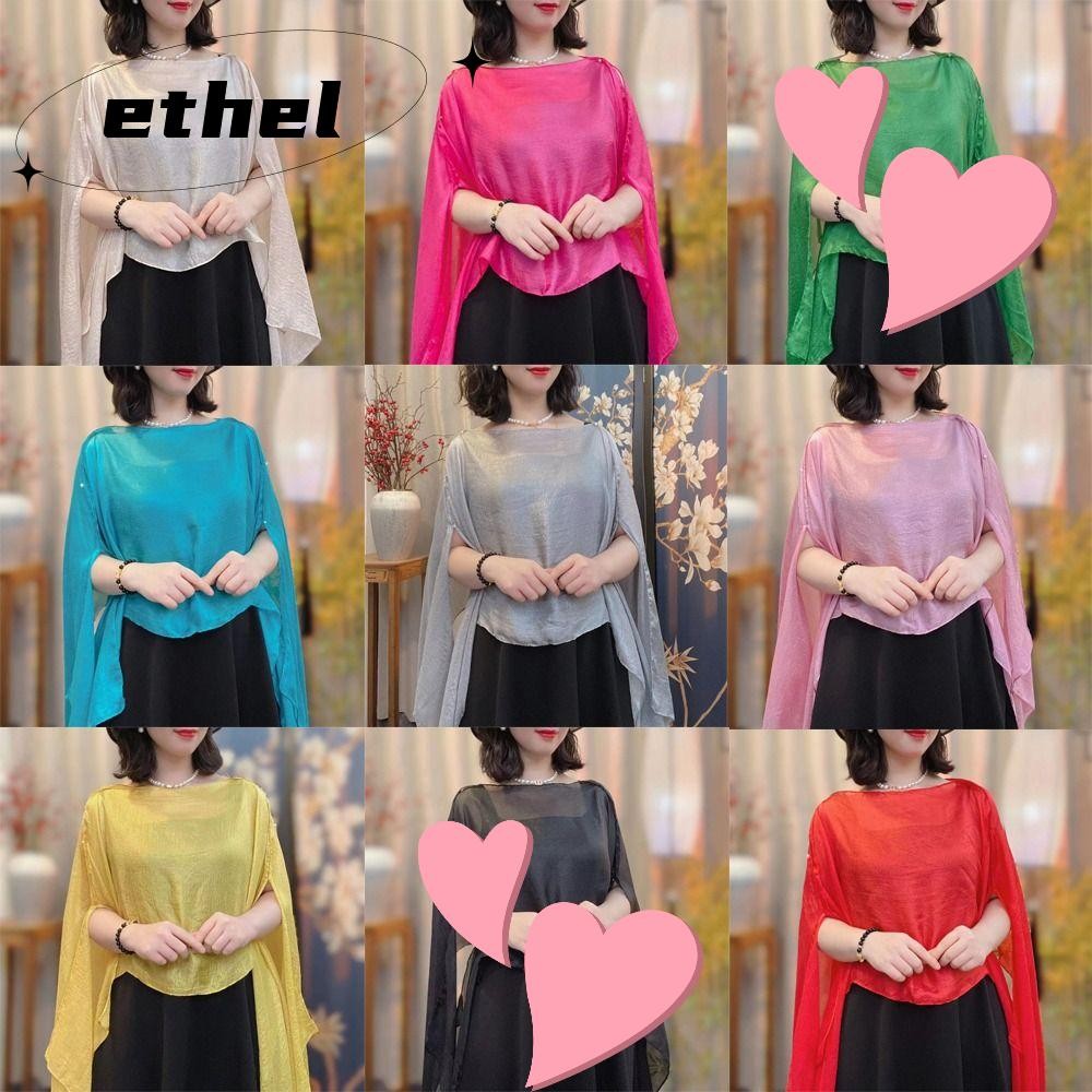 Ethel1 ผู้หญิงผ้าคลุมไหล่,ชีฟองสีบริสุทธิ์ชุดราตรี,แฟชั่นเสื้อแจ็คเก็ต Capes ผู้หญิงสาว
