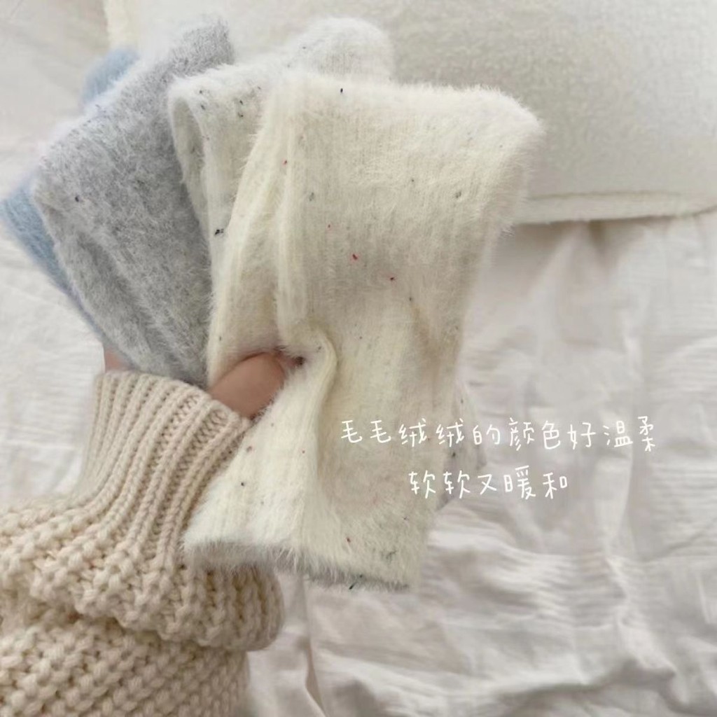 มิงค์ขนแกะฤดูใบไม้ร่วงฤดูหนาวสไตล์ดูดซับเหงื่อหญิงสไตล์เกาหลีสีทึบไอเดียเส้นด้ายกลาง @-