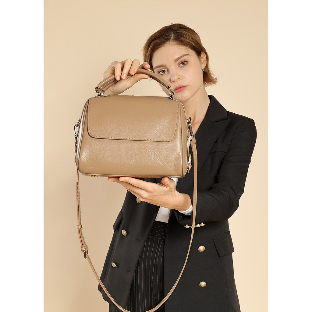 ใหม่ขนาดใหญ่-ความจุ Tote กระเป๋ากระเป๋าถือหนังแท้ผู้หญิงแฟชั่น One-Shoulder Messen
