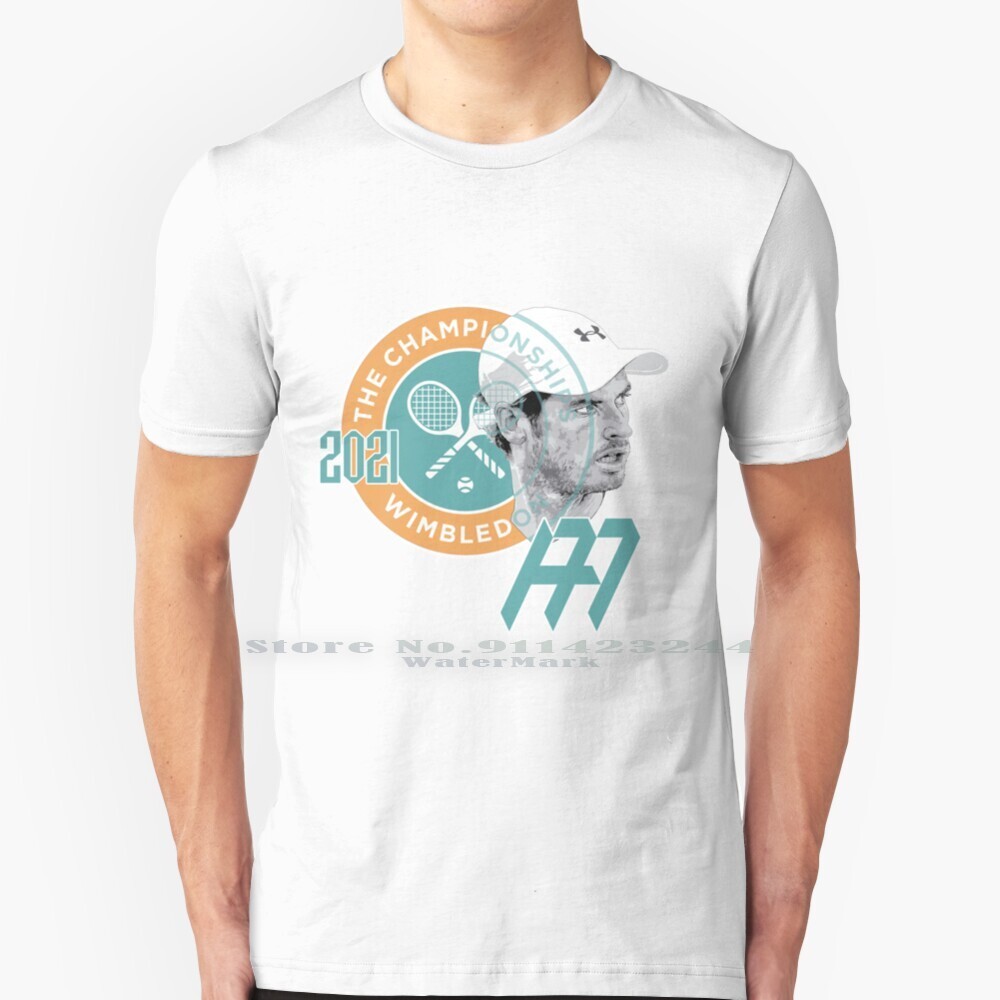 Andy Murray Wimbledon 2024 เสื้อยืดผ้าฝ้ายแท้ 100% Wimbledon Tennis Atp Tennisplayer London Murray A