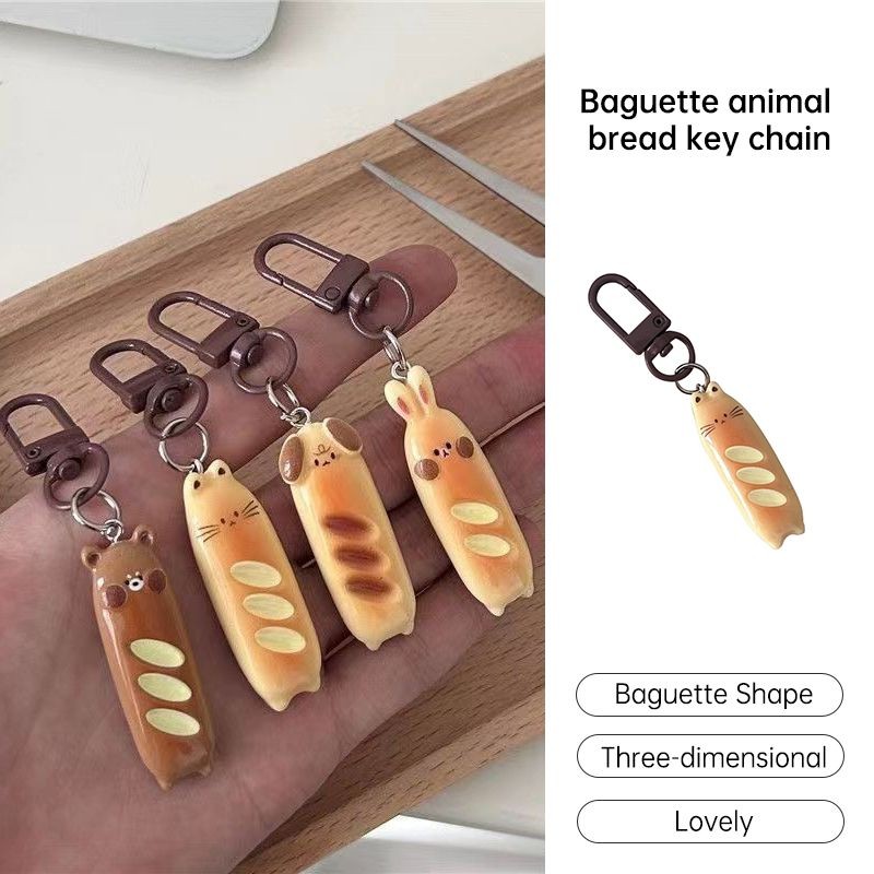 aidderse.thAnimal Baguette Key Chain น่ารักการ์ตูนกระเป๋านักเรียนจี้คู่ Best Friend Gift-