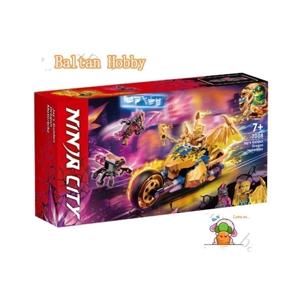 Baltan Hobby BH1 เข้ากันได้กับ Ninjago 71768 มังกรทองของ Jay รถจักรยานยนต์ 7008 บล็อกตัวต่อของเล่น E