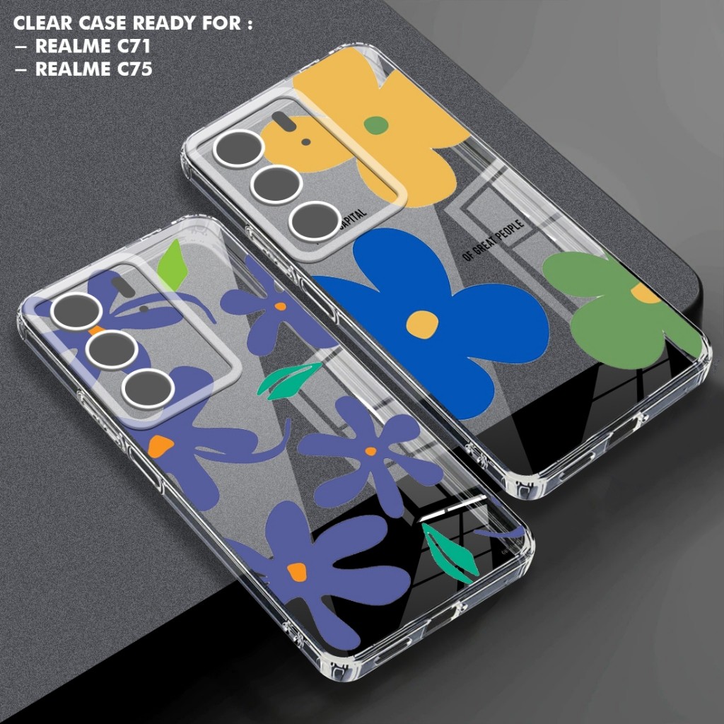 HP Sizora เคสโทรศัพท์ใสพร้อมสําหรับ Realme C71 Realme C75 เคสโทรศัพท์ดอกไม้ PICTURE - BG17