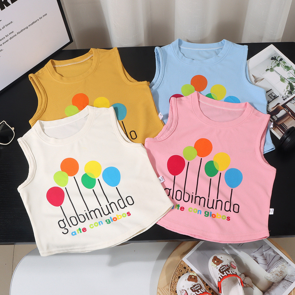 เสื้อกั๊กเด็กการ์ตูน สำหรับหน้าร้อน ชายและหญิง สวมได้ทุกลักษณะ ลายบอลลูนสดใส