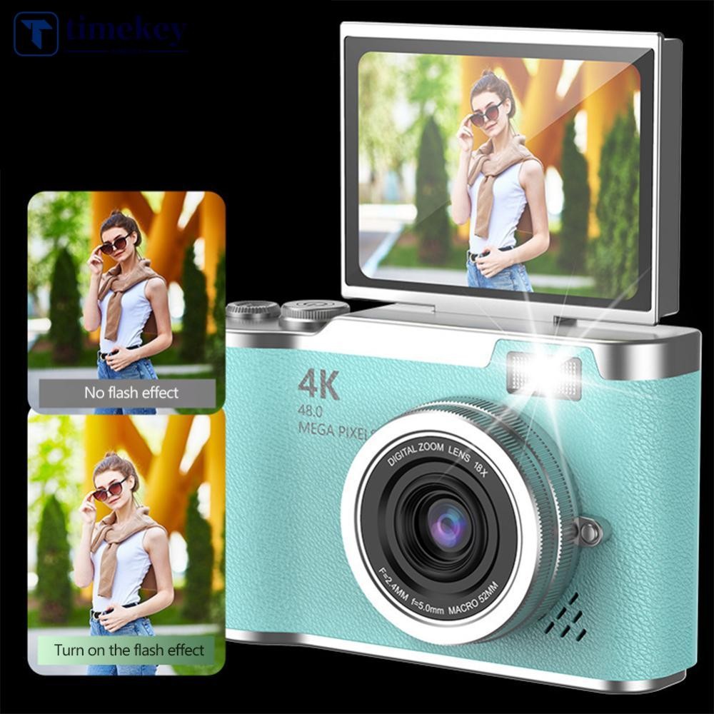 TME 4K CCD 8X Digital Zoom Digital Camera for Student Digital Photography Camera 2.4 นิ้ว 180 Flip S