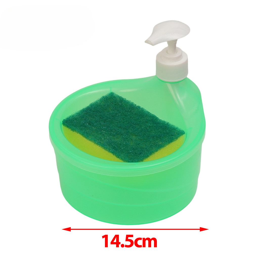 ชุดฟองน้ําจ่ายน้ํายาล้างจาน-การออกแบบรีฟิลที่ทนทาน-กล่องเต้าเสียบน้ํายาทําความสะอาด 2 ใน 1 - รูปที่ 7