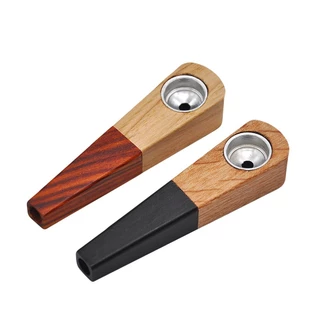 1 Pcs Rainbow/Brown 420 Mini Wood Pipe