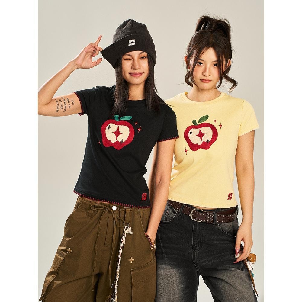 COD ✅ เกาหลี เสื้อแบบดารา เสื้อยืดแขนสั้น HXDX0443  ผู้ชาย ผู้หญิง ลายทาง ตัวอักษร หลวม ลายสกรีน ฤดูร้อน ฤดูใบไม้ผลิ - รูปที่ 2