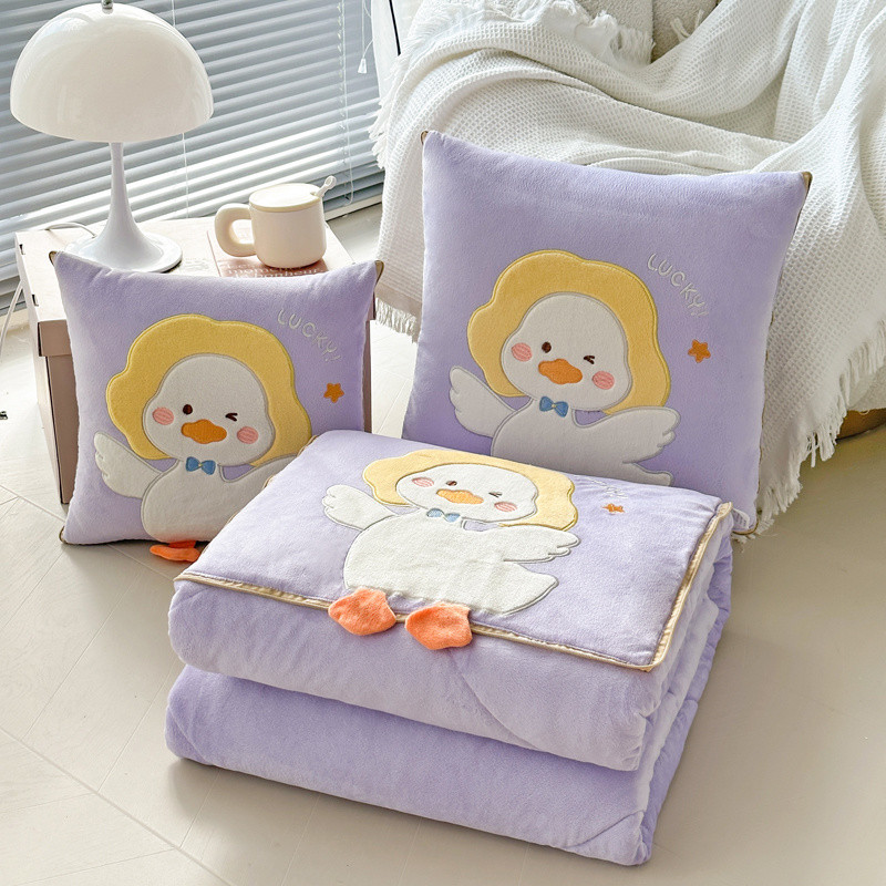 [HOT DEAL] [1157 คอลเลกชันคน] Comforting Peas หมอนกํามะหยี่ผ้านวม Dual-ใช้รถหมอนผ้าห่มโซฟาสํานักงาน 