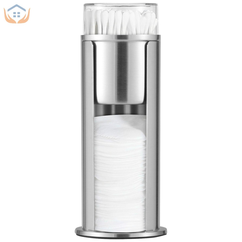 แต่งหน้า Qtip Pad Dispenser Cotton Bud Holder สแตนเลส Cotton Bud Organizer SHOPTKC5113