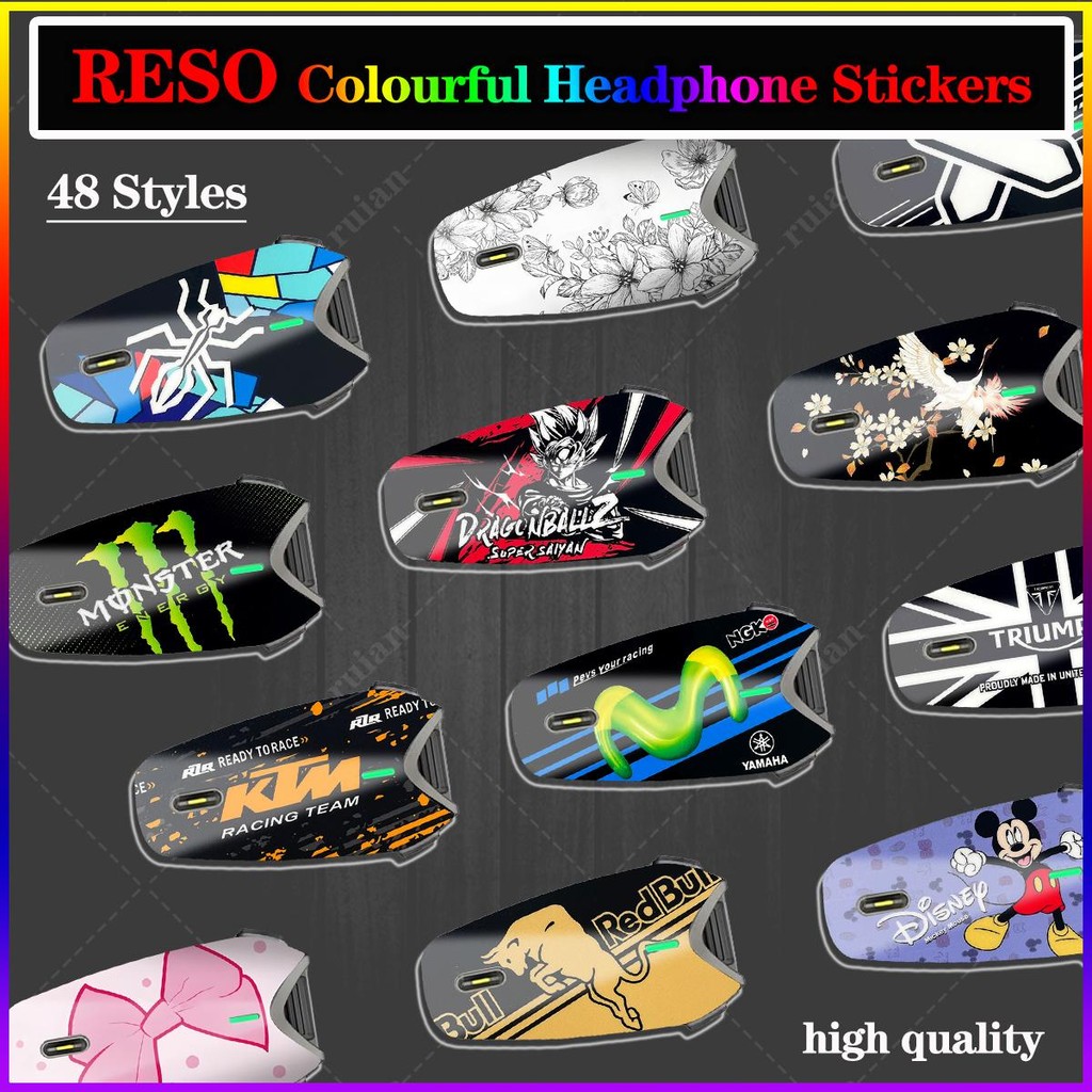 หมวกกันน็อคมอเตอร์ไซค์ชุดหูฟังสติกเกอร์สําหรับ RESO Colourful ชุดหูฟังสติ๊กเกอร์ตกแต่ง