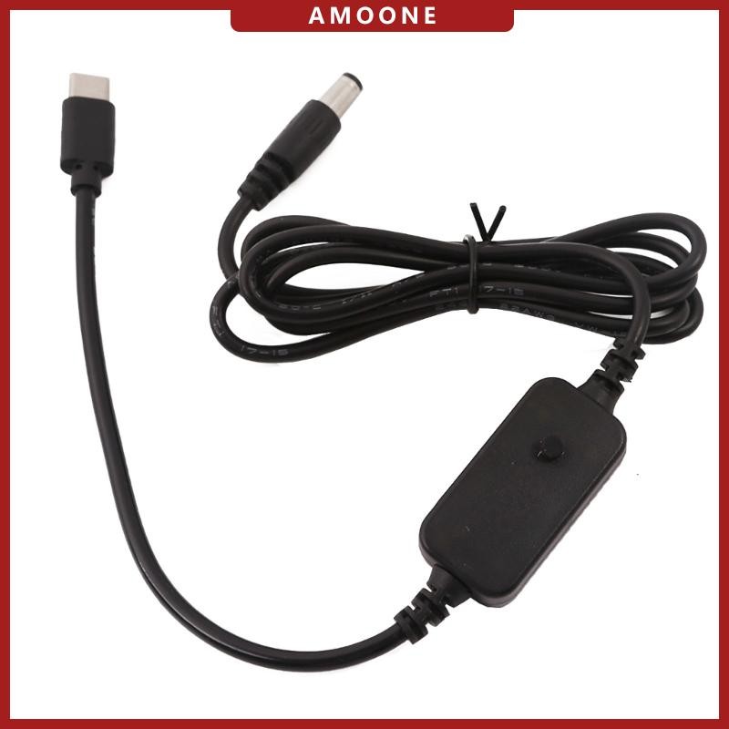 AMOONE USB C ถึง 5x2 1 มม.5V 9V 12V 15V 20V แรงดันไฟฟ้าแบบปรับได้สําหรับเราเตอร์แล็ปท็อป