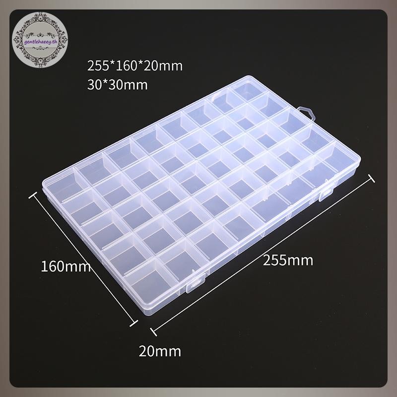 GG แบบพกพากล่องเก็บโปร่งใส 40/12/28 กริดพลาสติก Clear Organizer พร้อมฝาปิดกล่องสําหรับเครื่องประดับต่างหูสกรูเล็บอะไหล่ TH