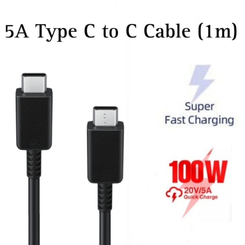 5A USB C ถึง C, ประเภท CC 45W ชาร์จเร็วสุด, 100W PD สําหรับ SAMSUNG NOTE 20, s25, Z พับ