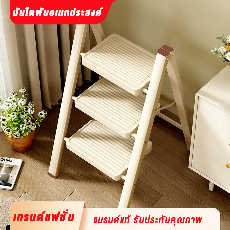 บันได บันไดพับได้ บันไดพับได้ บันไดพับได้ 3/4/5 แป้นเหยียบใหญ่ขึ้น ชั้น รับน้ำหนักได้1000kg บันไดเหล็กคาร์บอนหนา ขั้น