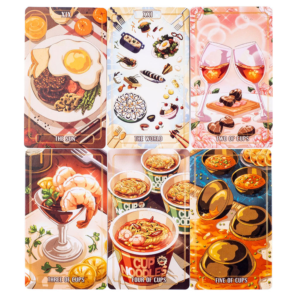 Gourmet Tarot Deck 78 ชิ้น Divination Fate Tarot Oracle การ์ดปาร์ตี้ความบันเทิงการ์ดเกมกระดาน