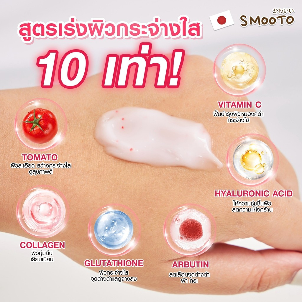🔥แท้/ดีลสุดคุ้ม/ไลฟ์ทุกวัน🔥(1หลอด)Smooto Tomato Collagen Super White Serum 30 กรัม (M) - รูปที่ 2