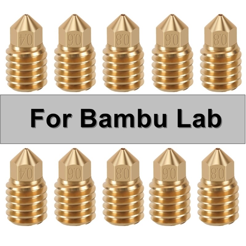 Durable Brass Nozzle High Speed Volcano Nozzle for Bambu Lab X1C/P1P/P1S 3D Printer 0.2/0.3/0.4/0.5/