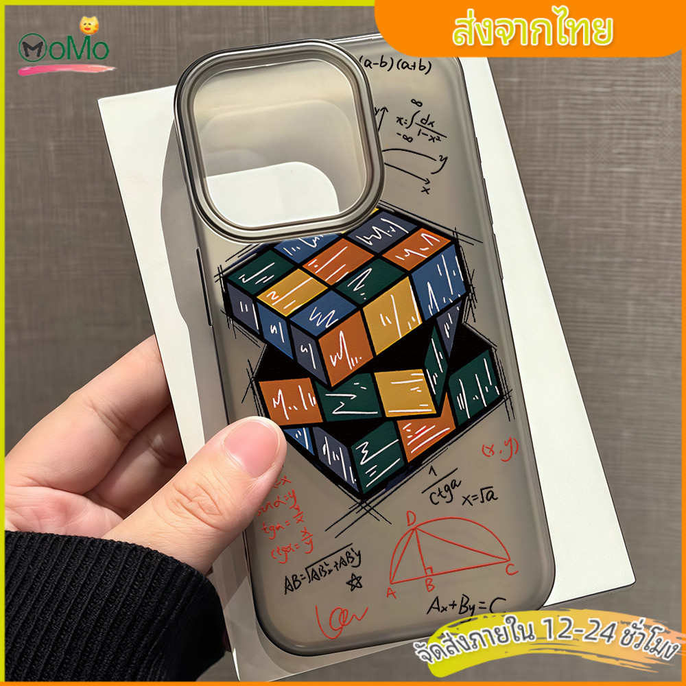 กรณีมือถือลูกบาศก์รูบิค ภาพวาดสี เคสสำหรับไอโฟน11 12 13 14plus 15PRO 16promax case for iphone11 16 1