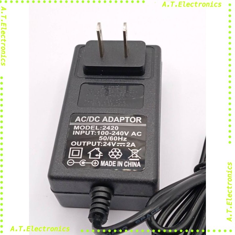 พร้อมส่ง! 24V2A  อะแดปเตอร์ 24V 2A แจ็ค 5.5x2.5, 2.1มม ร้านในกทม ส่งของทุกวัน