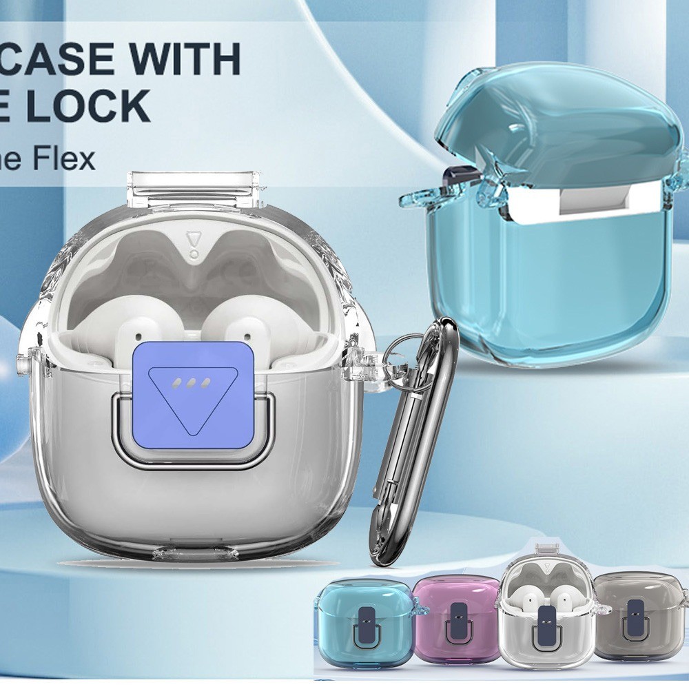 [Secure Lock] เคสใสสําหรับ JBL Tune Flex 2 Case Cover, สําหรับ JBL Tune Flex 2True Wireless Noise Ca