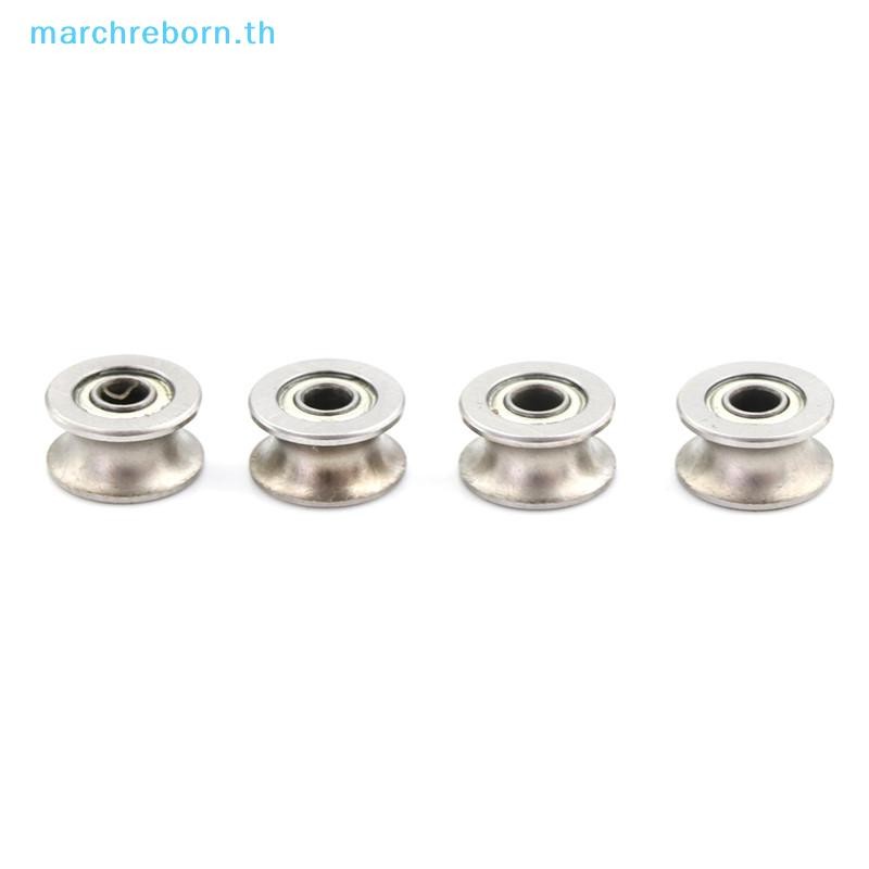 # Marchreborn.th # 4PCS 4*13*7MM 624UU HCS U Groove Guide Pulley Rail Ball Bearings Wheel .