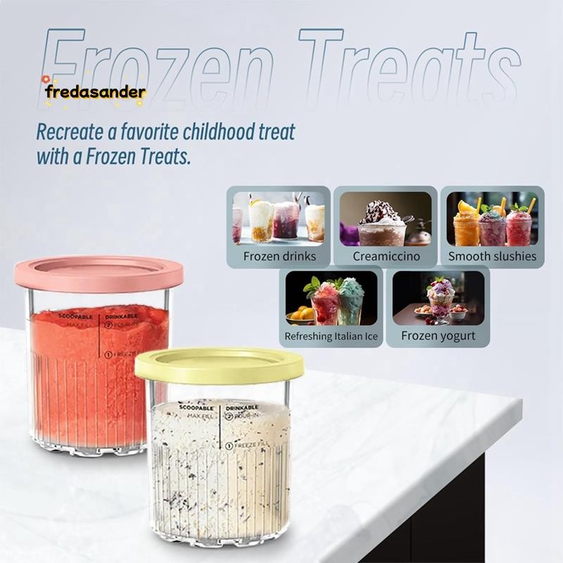 สําหรับ Creami Deluxe 11-In-1 XL Family Size NC500/NC501 Pints 24 Oz - เครื่องล้างจานปลอดภัย -ฟรี ป้