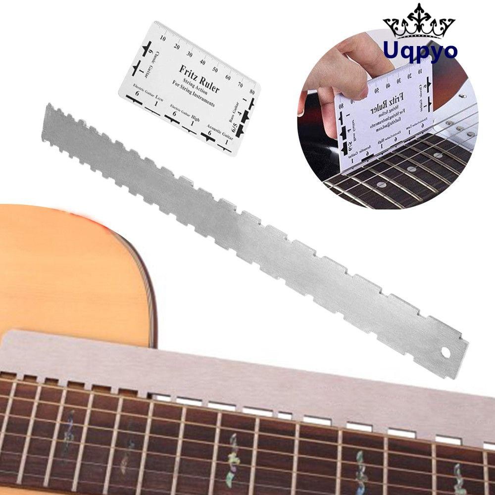 UQPYO เครื่องวัดคอกีตาร์ Acoustic Leveling Straight Edge พร้อมไม้บรรทัดการกระทําแบบสตริงสําหรับ Gibson สําหรับ Fender