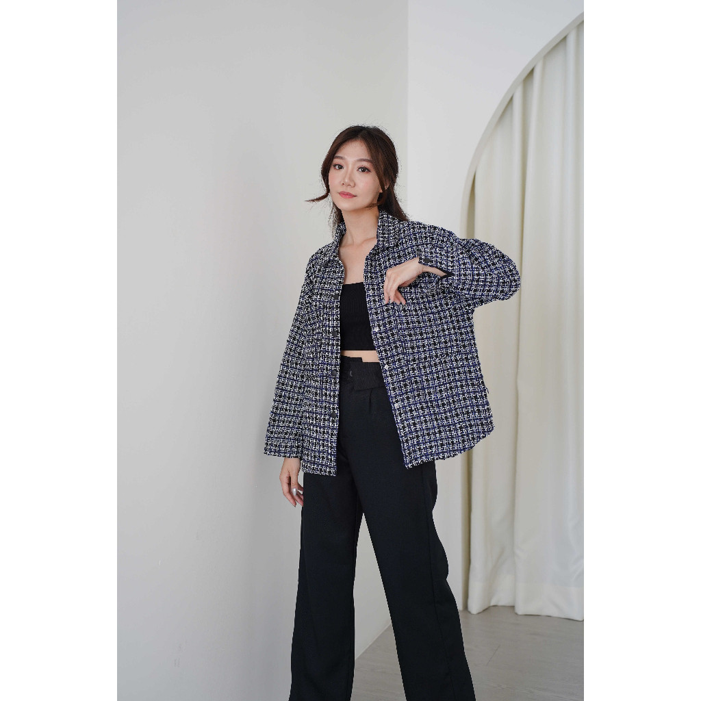 KEMEJA LEYONKA Liliana Tweed Outer Shirt 793