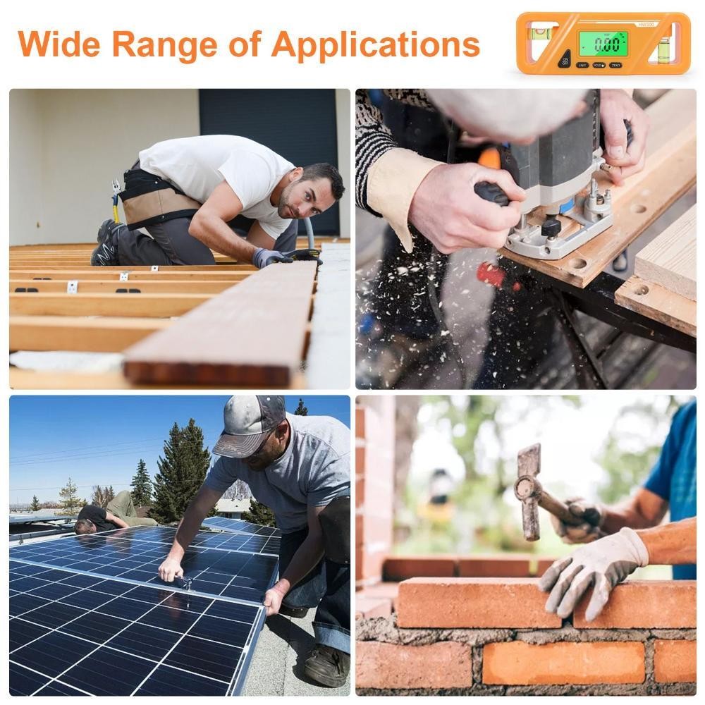 DEVO เครื่องวัดมุมดิจิตอลพกพา [Digital Angle Gauge] - วัดระดับเอียงไม้ 90° แม่เหล็ก กันกระแทก สำหรับ ช่างก่อสร้าง งานไม้ เรียน | โปรแทรกเตอร์อิเล็กทรอนิกส์ (2-in-1) - รูปที่ 4