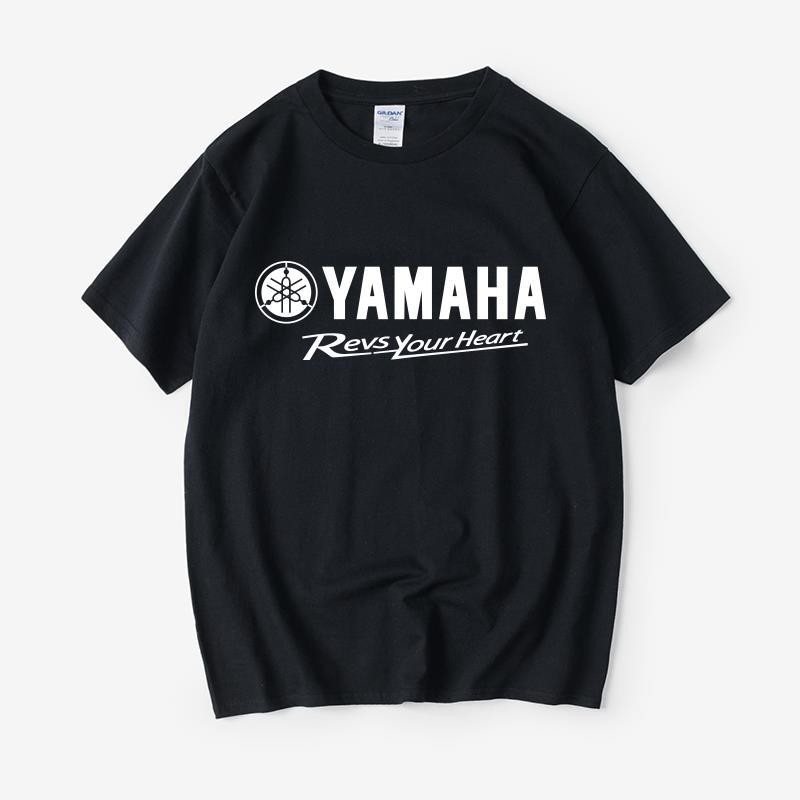 Yamaha เสื้อยืดแขนสั้นคอกลมยามาฮ่า ออกแบบสำหรับผู้ชายและผู้หญิง ใส่ได้ง่ายในอากาศอบอุ่น พร้อมลายพิมพ์ทันสมัย