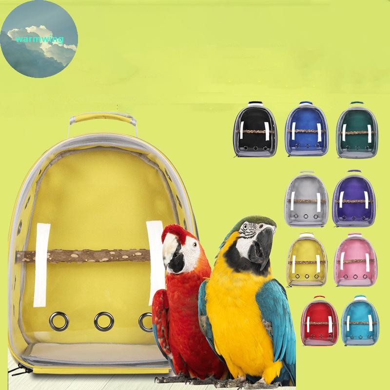 Warmwing Bird Cage Panoramic Pet Backpack Breathable Out Pet Bird Bag Go Out Portable Transparent Ba