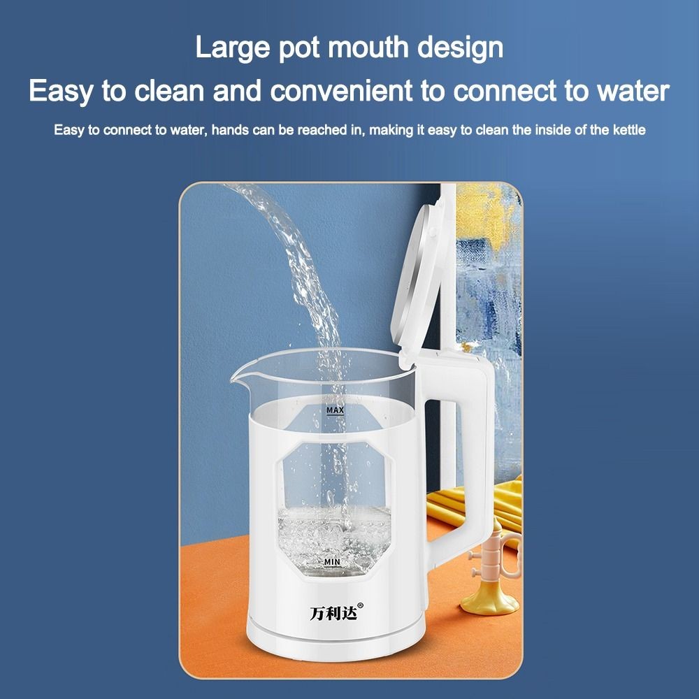 กาต้มน้ําไฟฟ้ามือความจุขนาดใหญ่ 2.3 ลิตรพร้อมระบบปิดอัตโนมัติกาต้มน้ําร้อน, กาต้มน้ําแก้วซิลิกาโบรอนสูงที่ทนทานอุปกรณ์ครัว - รูปที่ 6