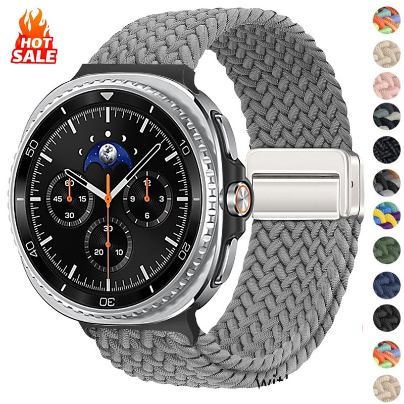 ไนลอนแม่เหล็กถักสําหรับ Samsung Galaxy Ultra (2025) นาฬิกา 8 44 มม.40 มม.ทอสร้อยข้อมือ Correa Pulseira สําหรับ Galaxy นาฬิกา 8 คลาสสิก 46 มม.