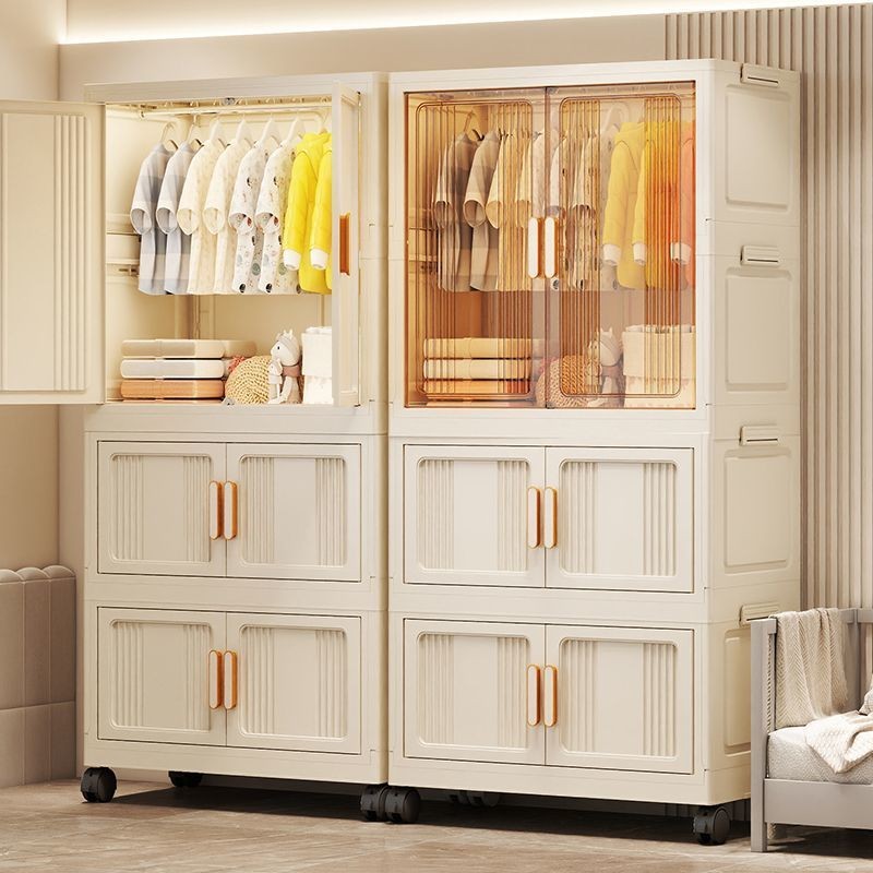 Clothing cabinet, foldable, storage cabinet, dustproof and waterproof, PVC plastic wardrobe, modern 