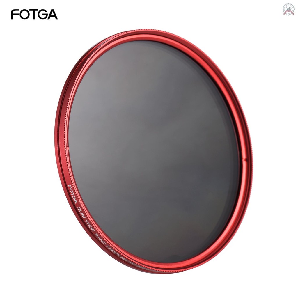 [โปรโมชั่น] FOTGA 82 มม.Slim ND Fader Variable Filter Neutral Density ND2 ถึง ND400 เปลี่ยนสีแดงสําหรับกล้อง Canon DSLR