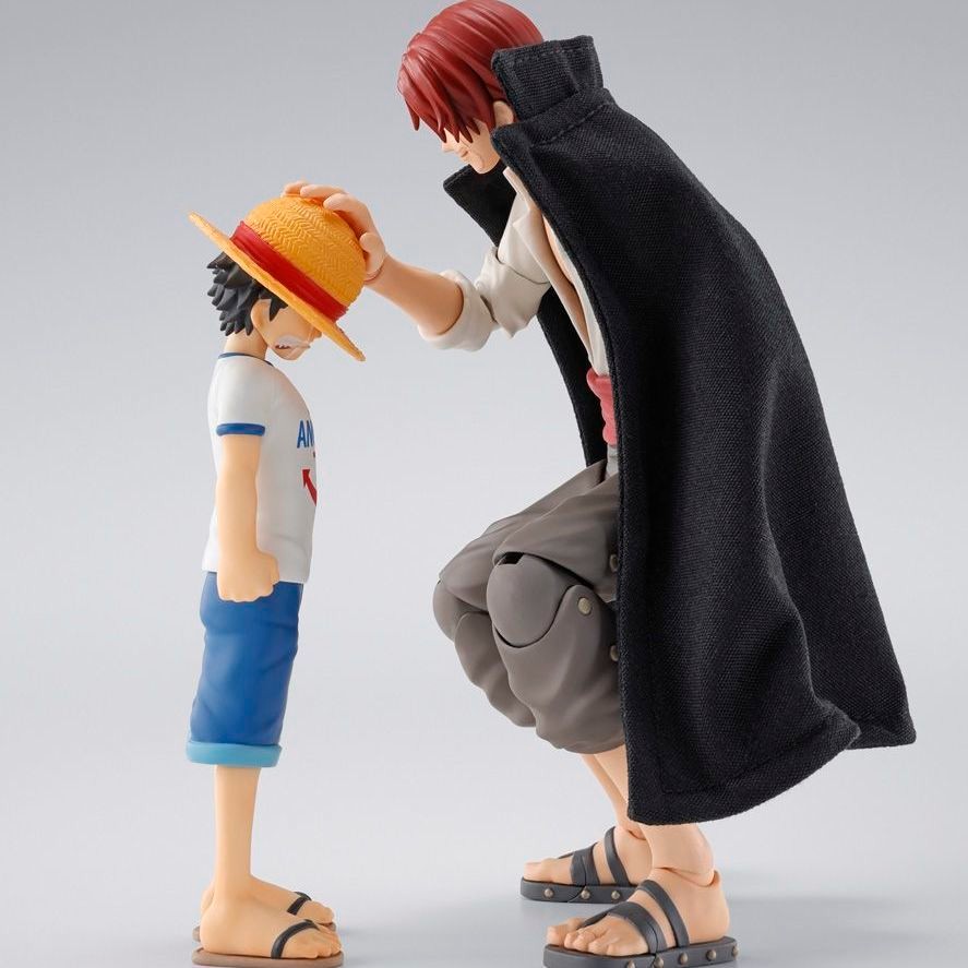 Bandai SHF One Piece One Piece Red-Haired Shanks ลูฟี่เยาวชนรูปพร้อมสต็อก