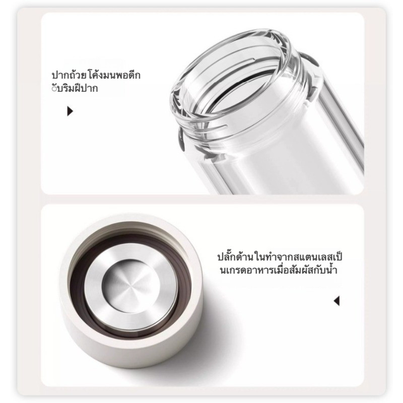 【Moko】แก้วน้ำแก้วทนความร้อนสูง แก้วน้ำรักษาความร้อนแก้ว  การออกแบบป้องกันการพุ่งของความร้อนแบบสองชั้น แก้วน้ำแก้วสไตล์เรียบง่ายใช้ได้ทั้งที่บ้านและที่ทำงาน - รูปที่ 5