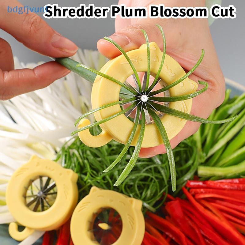 BDGF หัวหอมสีเขียวเครื่องตัดง่าย Plum Blossom ตัดหัวหอมสีเขียวลวดวาด Superfine ผัก Shredder อุปกรณ์ครัว TH