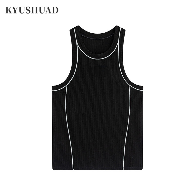 KYUSHUAD เสื้อกั๊กแขนกุดผู้ชาย สลิมฟิต สำหรับการออกกำลังกาย