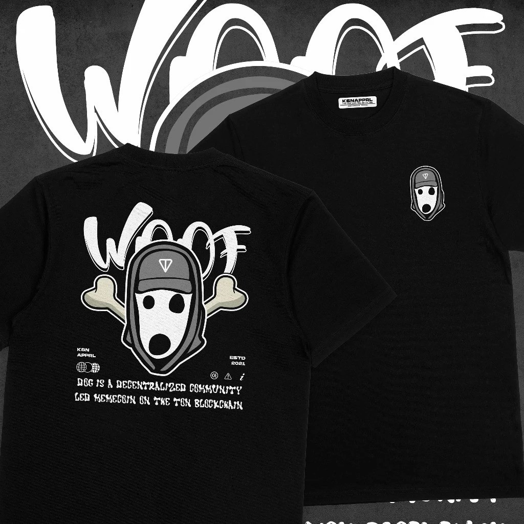 เสื้อยืด SAYA Crypto Meme " DOGS Streetwear" - เหรียญ Meme MY DOGS / Meme Token / WOF