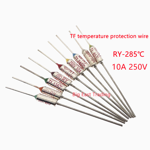 20PCS RY-285 RY285 TF ป้องกันความร้อน 285 องศา 10A250V อุณหภูมิฟิวส์หลอดหม้อหุงข้าวรับประกันคุณภาพ