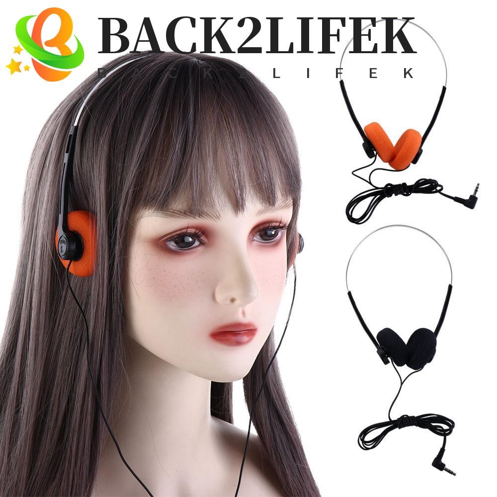 BACK2LIFEK หูฟังความรู้สึกย้อนยุค, หูฟัง Over Ear Vintage Underwire แบบพกพา 80s 90s 3.5 มม.แบบมีสายเพลง Mp3