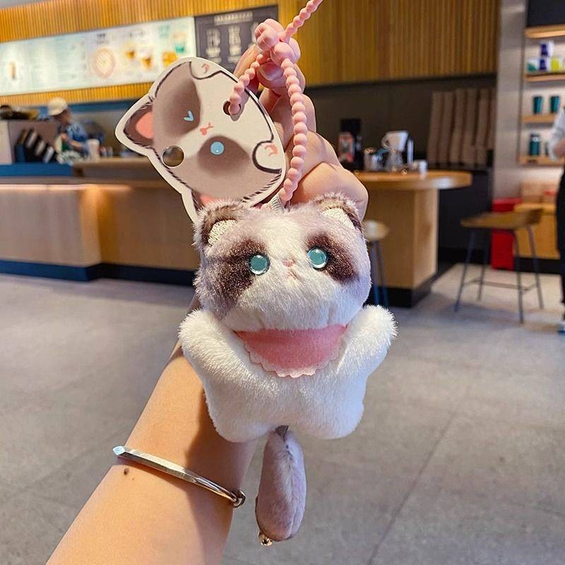 2025 New Plush Glutinous Jiji Ragdoll Car Keychain Girls' Bags Pendant Couple Key Chain Ornament pen