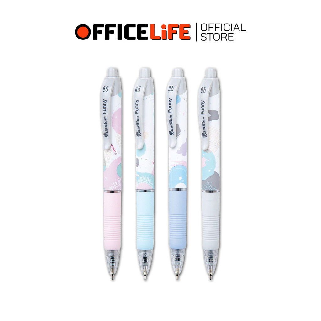 Quantum (ควอนตัม) ปากกา ปากกาลูกลื่น Geluloid รุ่น Funny ขนาด 0.5 mm.( 1ด้าม / คละสี )